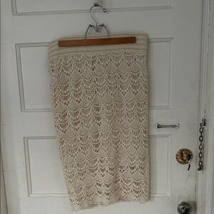 Maurices Cream Lace Pencil Skirt